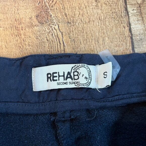 Rehab Second Sunday Men's Cropped Sweat Pants Navy Small Cuffed Lounge - Picture 4 of 5